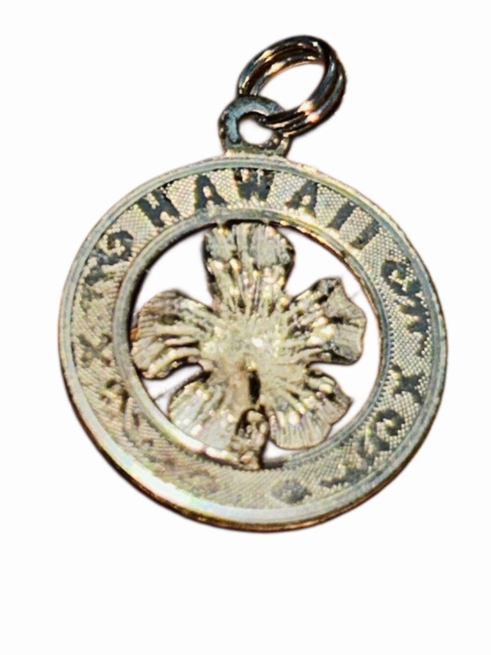 Sterling Silver Hawaiian State Flower Yellow Hibiscus Necklace Pendant